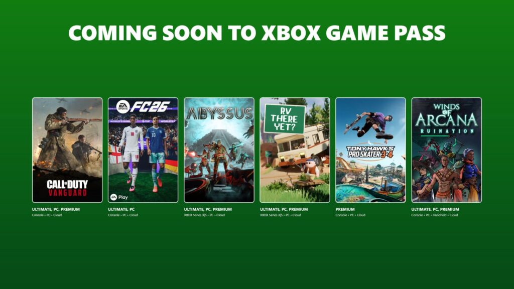 Danh sách game mới trên Xbox Game Pass tháng 6/2026