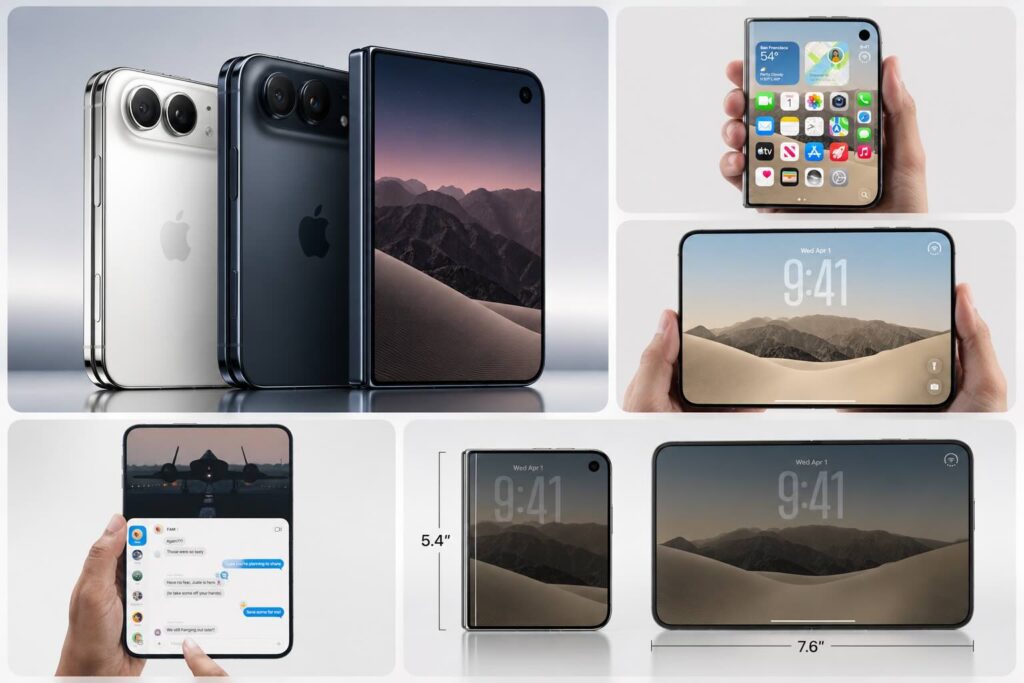 Apple lần đầu ra mắt smartphone màn hình gập iPhone Duo.