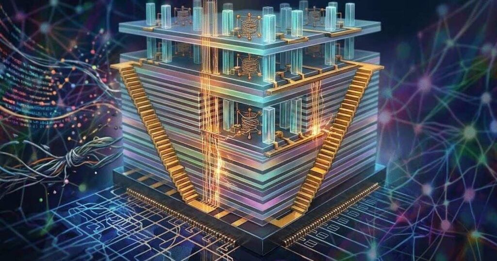 Cấu trúc xếp chồng lớp Silicon và Silicon-Germanium trong 3D DRAM.