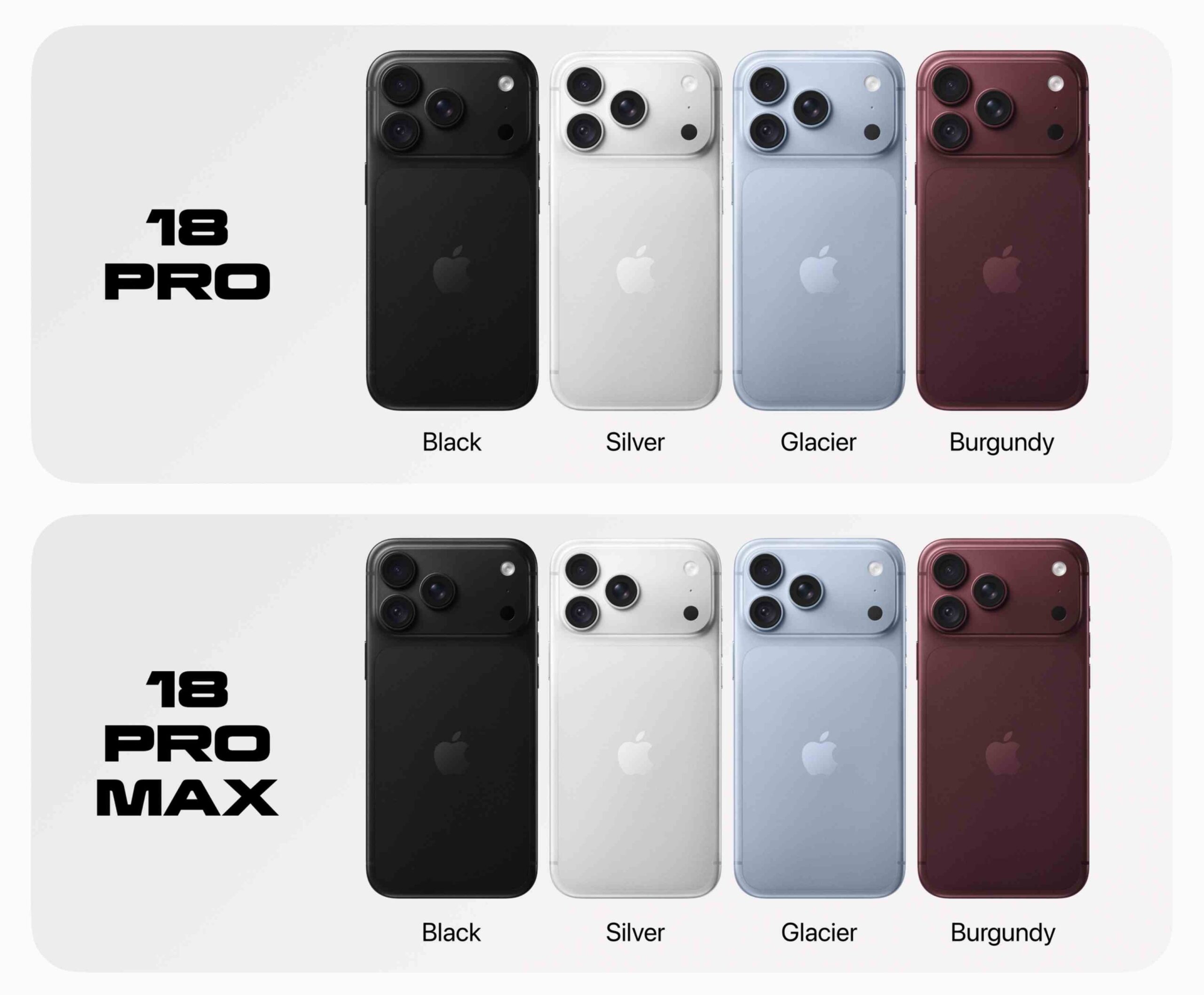 iPhone 18 Pro và Pro Max ra mắt với 4 màu sắc bao gồm burgundy mới.