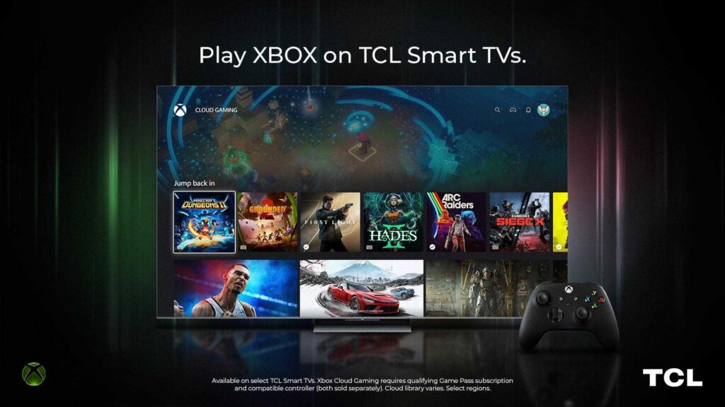 Xbox Cloud Gaming lên TV TCL nhưng bị giới hạn giờ chơi còn 15 giờ mỗi tháng.